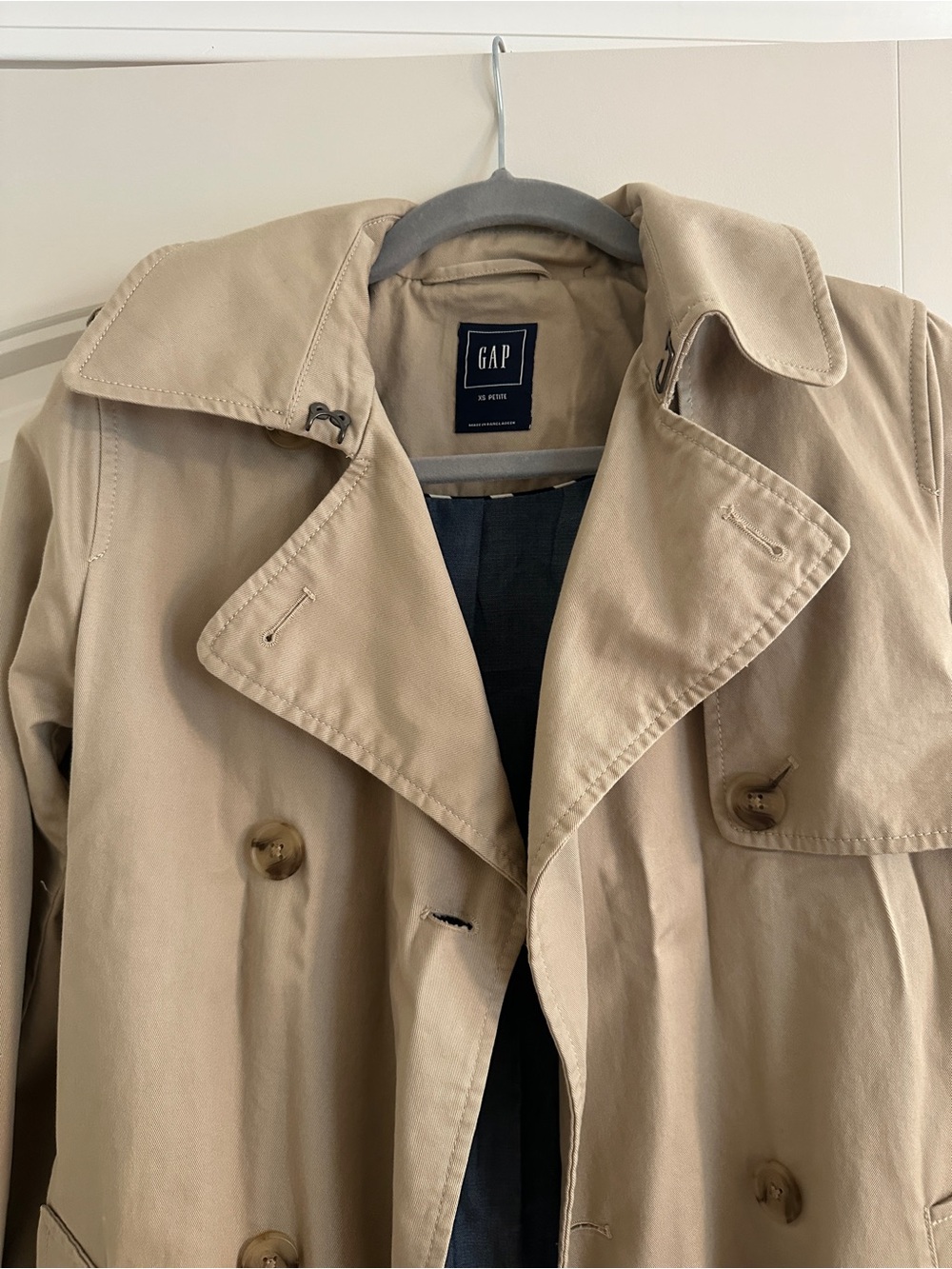 GAP - Khaki Double-Breasted Trench Coat - Picture 4 of 13